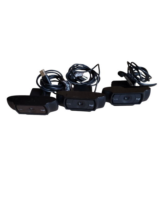 LOT 3x Logitech C920 HD Pro Webcams – 1080p Video + Built-In Mic – USB
