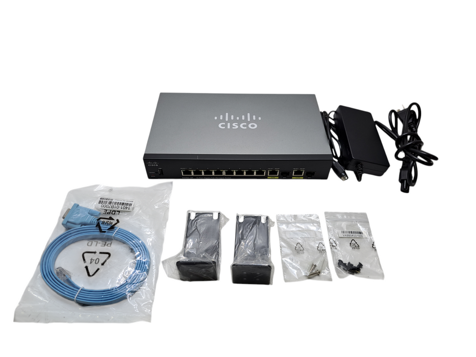 Cisco SG350-10P-K9 V04 | 10-Port Gigabit PoE Managed Switch w/ Power Adapter )