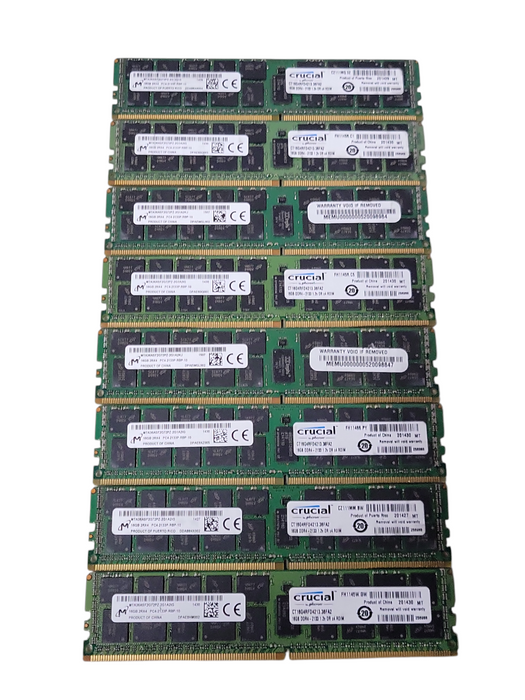 Lot of 8x Micron 16GB 2Rx4 PC4-2133P-R DDR4 Server RAMs Q_