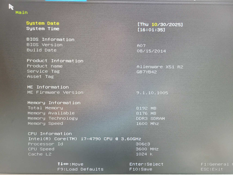 Alienware X51 R2, Core i7-4790 @ 3.60GHz 8GB DDR3  - No HDD !