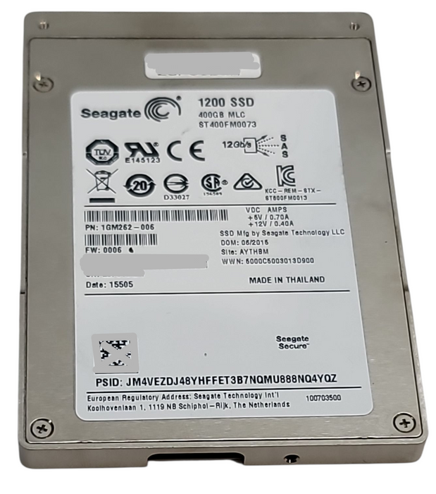 400GB SAS 2.5" 7mm 12Gb/s Seagate 1200 MLC SSD - ST400FM0073 Q+