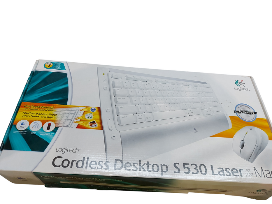 Logitech Cordless Desktop S530 Keyboard/ Mouse Laser for Mac