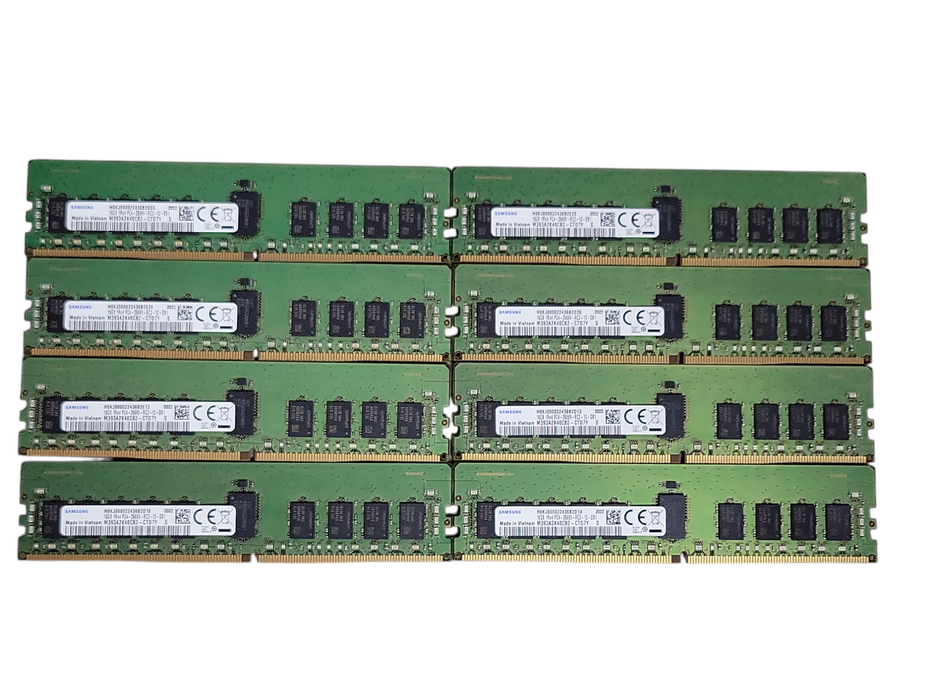 Lot of 8x Samsung 16GB 1Rx4 PC4-2666V-RC2 Server RAM Memory _