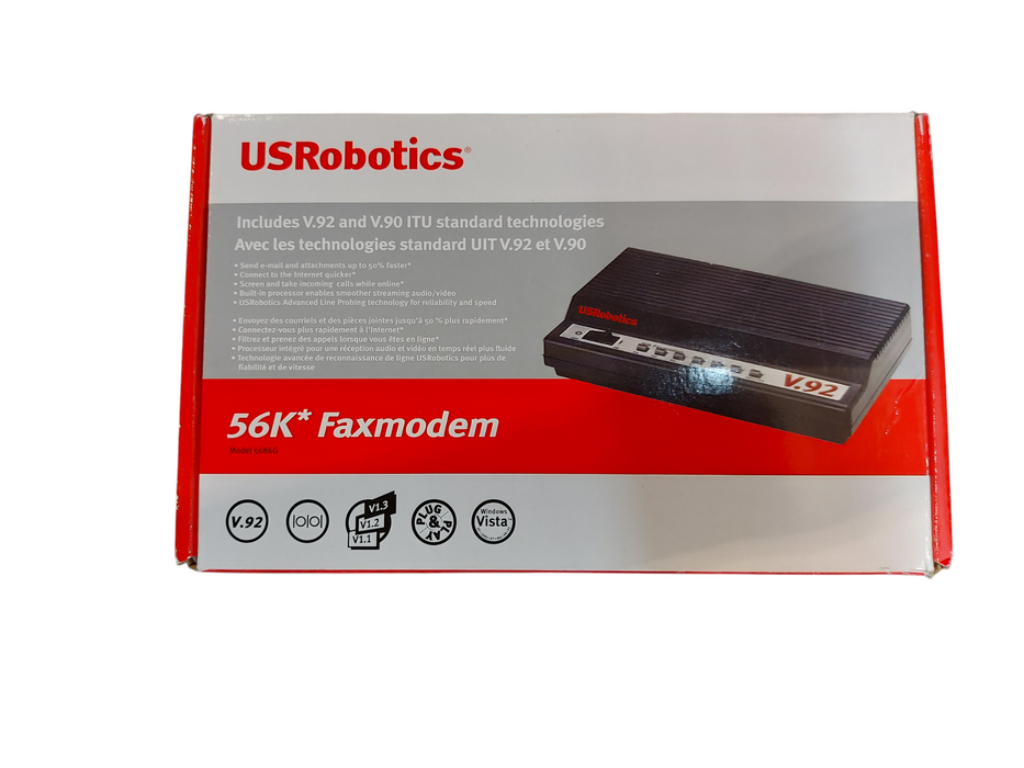 US Robotics 5686E 56K FAX Modem V.92 V.90 ITU Standard P/N USR5686G