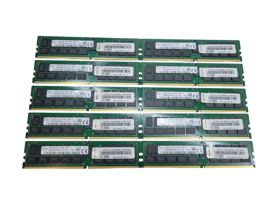 Lot of 10x - 32GB SK hynix 2Rx4 PC4-2400T-RB2-11 Server Memory %