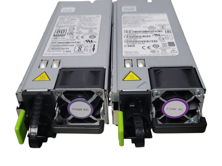 Lot of 2x Cisco 80 Plus Platinum 770W Power Supply P/N: UCSC-PSU1-770W _