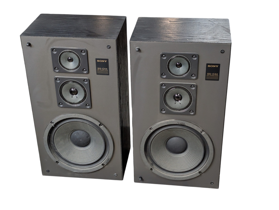Pair of 2x SONY SS-C44 Vintage 3-Way 8 Ohm Speakers -