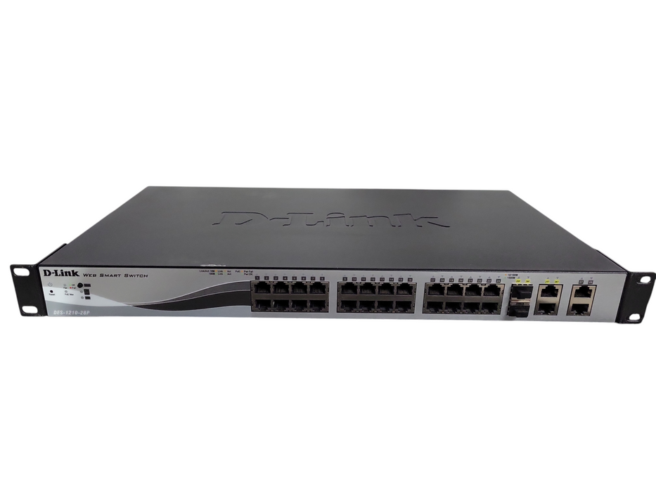 D-LINK DES-1210-28P 28 Port Fast Ethernet Web Smart PoE Switch !