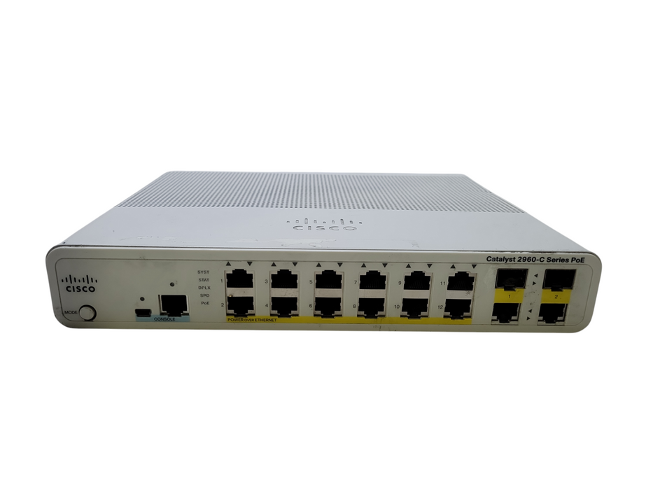 Cisco WS-C2960C-12PC-L | 12-Port Silent PoE Switch %