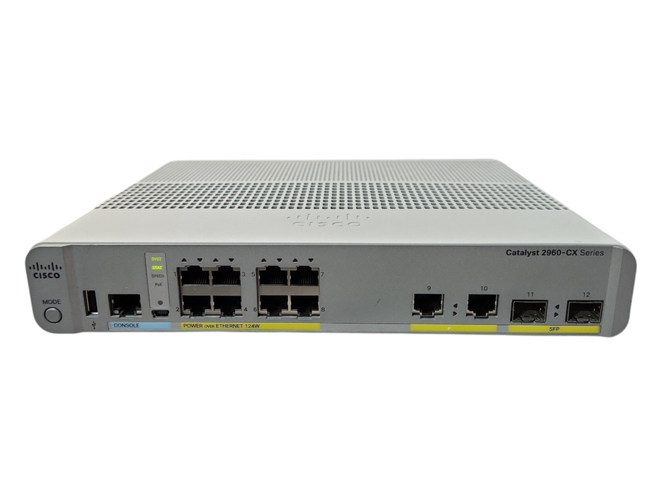 Cisco WS-C2960CX-8PC-L V02, 8-Port Gigabit Managed Silent Switch w/ 2x SFP