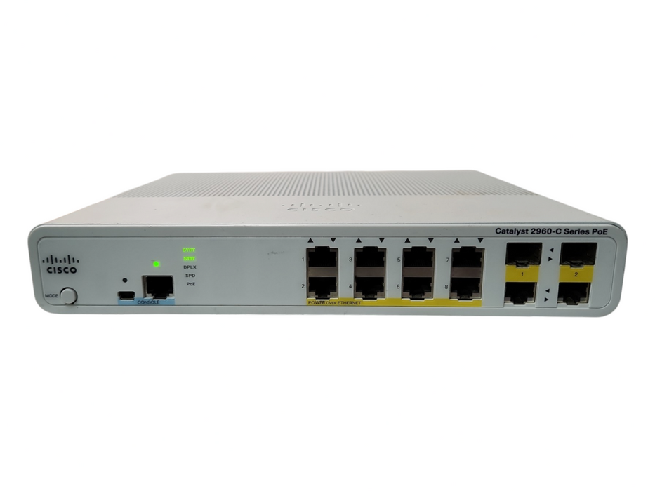 Cisco Catalyst 2960-C WS-C2960C-8PC-L, 8-port Ethernet PoE Network Switch