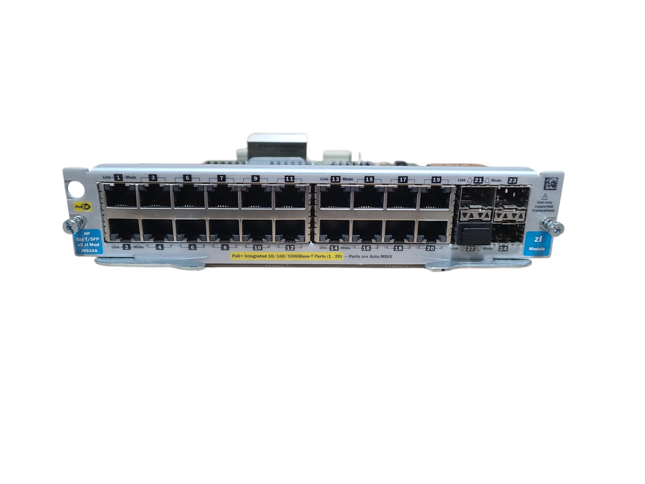 HP Gig-T/SFP v2 zl J9535A Module | 20-Port PoE+ | 4-PORT SFP Q