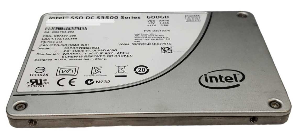 Lot 12x 600GB SATA 2.5" 7mm Intel DC 3500 Series SSD +