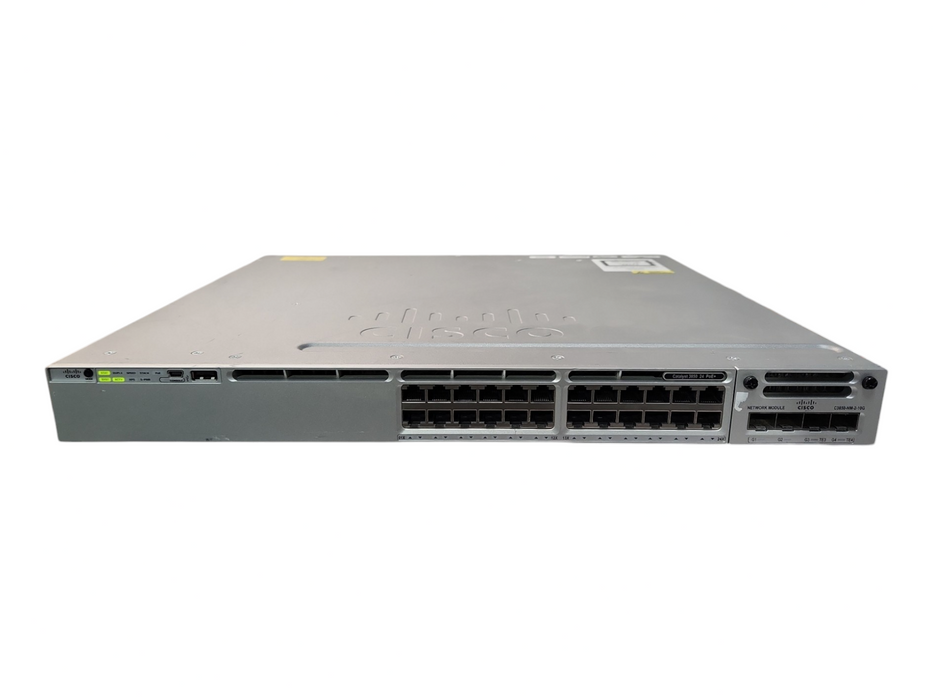 CISCO WS-C3850-24P-L 24-Port Gigabit PoE+ Switch w/ C3850 NM-2-10G