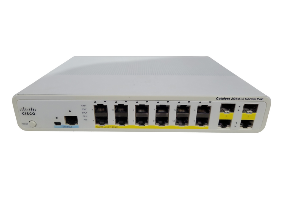 Cisco WS-C2960C-12PC-L | 12-Port Silent PoE Switch !