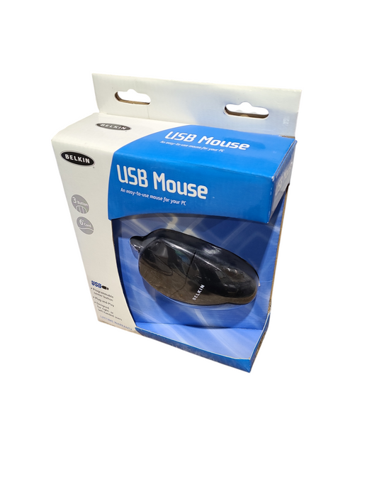 Belkin USB Mouse | 3 Buttons | 6' Cord | F8E813-BKL-USB | SEALED Q