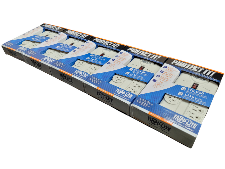 LOT 5X Tripp Lite TLP808 Surge Suppressor 8 Outlets 8 ft Cord 1440 Q