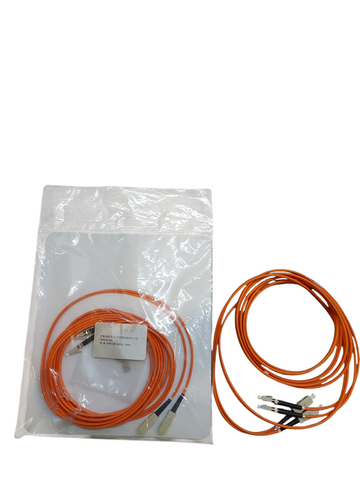 Lot 2x - LC to SC Multimode Duplex 62.5/125 Fiber Optic Jumper Patch Cable