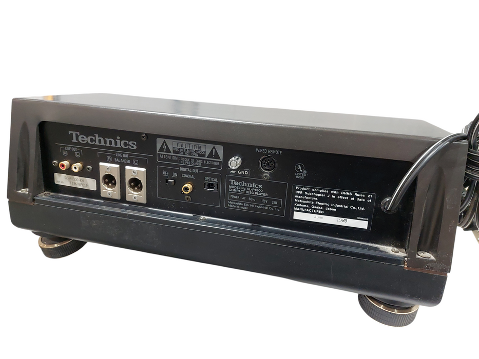 Technics Compact Disc Player Model: SL-P1300 Class AA  =