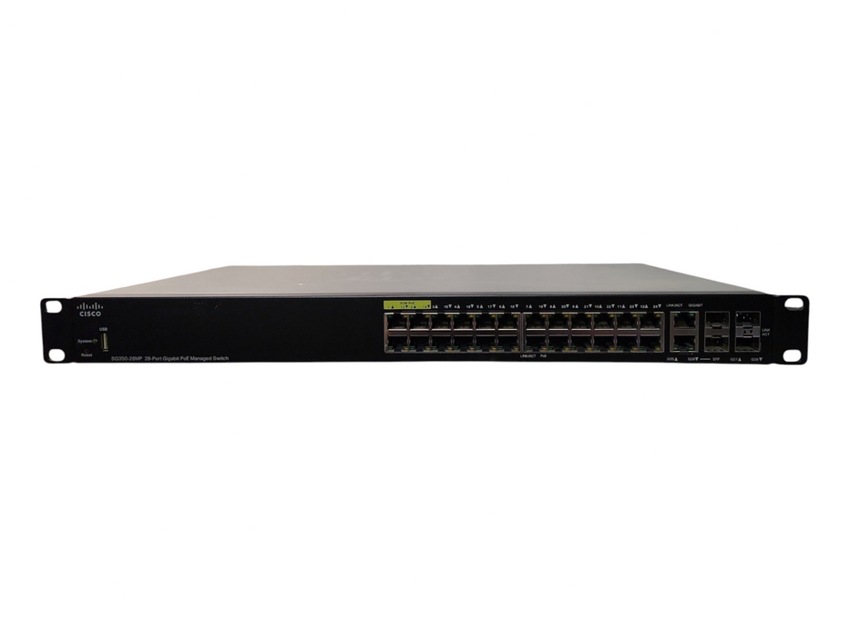 Cisco SG350-28MP-K9 V04, 28-Port Gigabit PoE Managed Switch, 4x SFP
