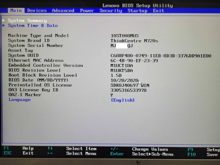 Lenovo ThinkCentre M720s SFF, Core i5-9400 2.90GHz, 8GB RAM, 1TB HDD  _