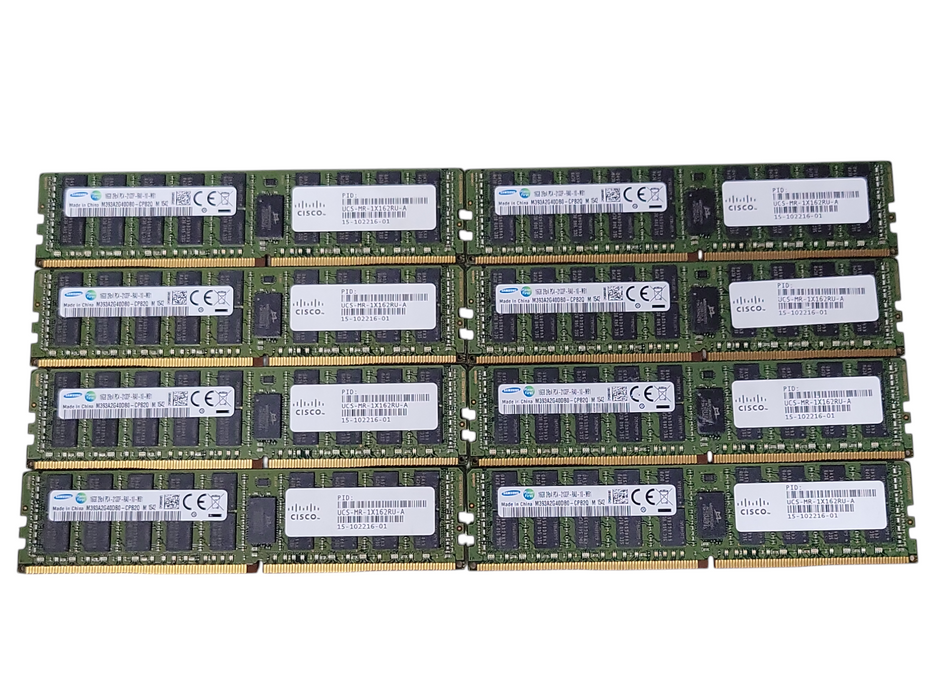 Lot of 8x Samsung 16GB 2Rx4 PC4-2133P-R DDR4 Server RAMs _