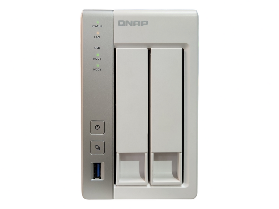 QNAP TS-231, 2 Bay NAS with 2x 1TB HDDs, No Power adapter