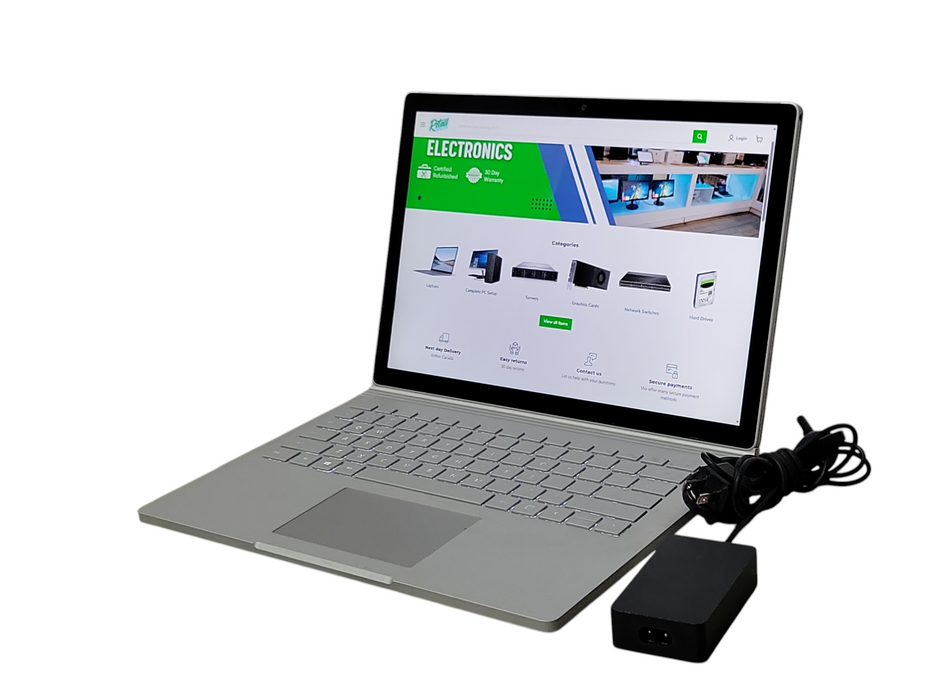 Microsoft Surface Book 2 15" i7-8650U 1.90GHz 16GB Ram 512GB NVMe GTX1050 _ Lap200