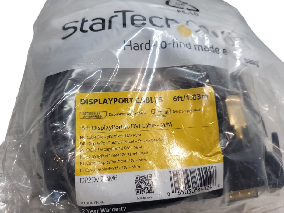 StarTech 6ft DisplayPort to DVI Cable - M/M (DP2DVI2MM6) 10 PCs &