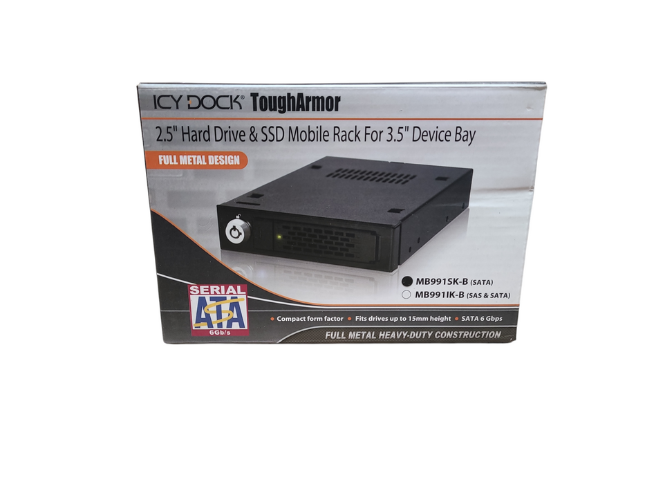 ICY DOCK ToughArmor 2.5" HDD and SSD Mobile Rack for 3.5" Bay (MB991SK-B)