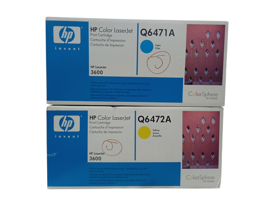 *New Sealed* Lot of 2x Genuine HP Color LaserJet: Q6471A, Q6472A