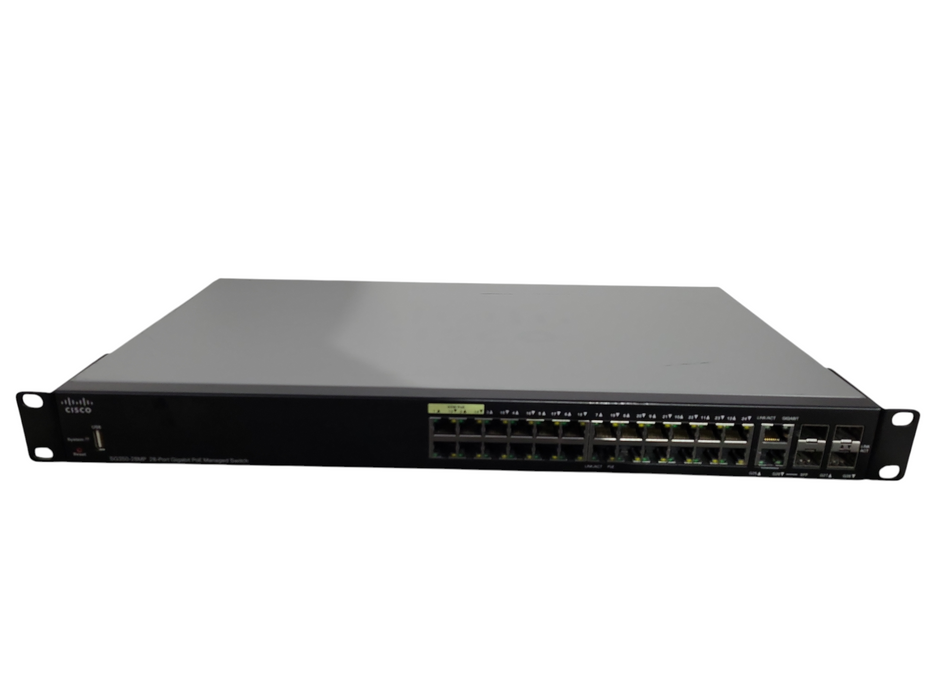 Cisco SG350-28MP-K9 V04, 28-Port Gigabit PoE Managed Switch, 4x SFP !