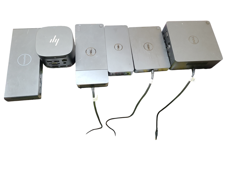 Lot 6x Assorted Docking Stations with Power Adapters (Different Models)
