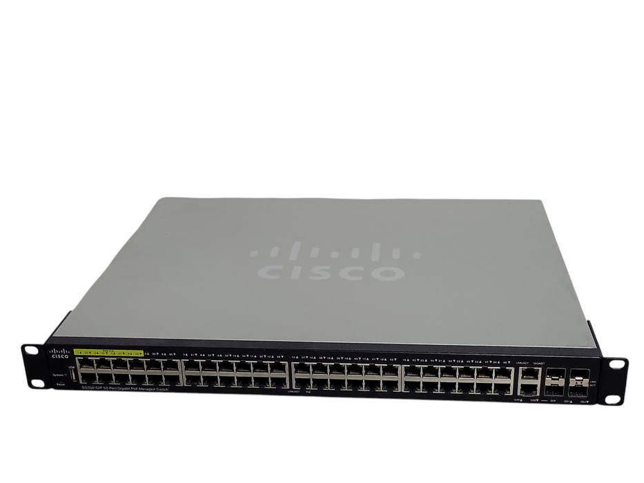Cisco SG350-52P 52 Port Gigabit PoE Managed Switch w/ Rack Ears _
