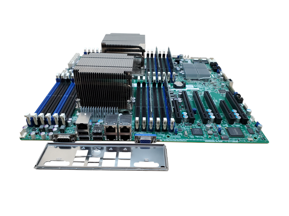 Supermicro X9DR3-LN4F+ Motherboard 2x Xeon E5-2630 0 32GB DDR3 + I/O Shield !