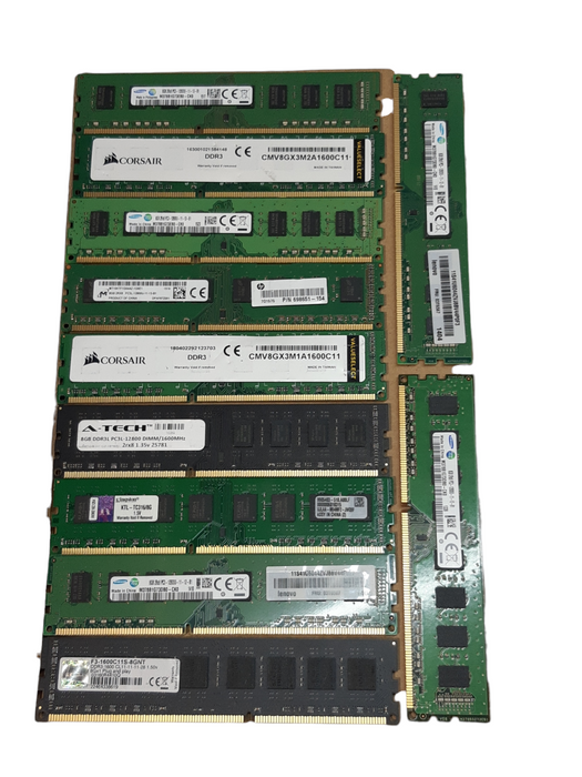 Lot of 44x, Assorted 8GB DDR3 Desktop RAM