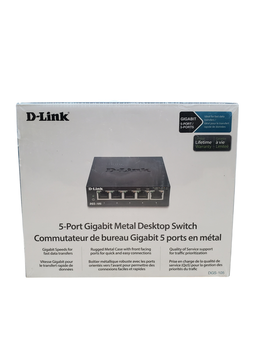 NEW - D-Link 5-Port Gigabit Metal Desktop Switch