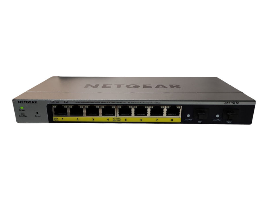 NETGEAR ProSafe GS110TP 8 Ports Wall-Mountable Gigabit Ethernet Switch