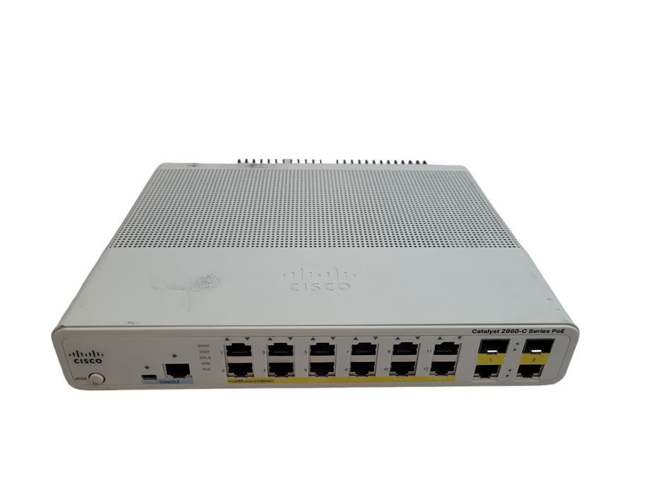 Cisco WS-C2960C-12PC-L | 12-Port Silent PoE Switch !