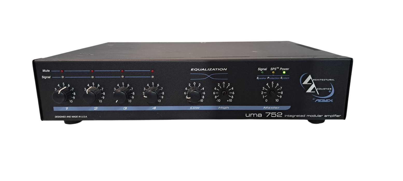 Architectural Acoustics by Peavey UMA 752 75 Watt 4 Channel Mixer and Ampli