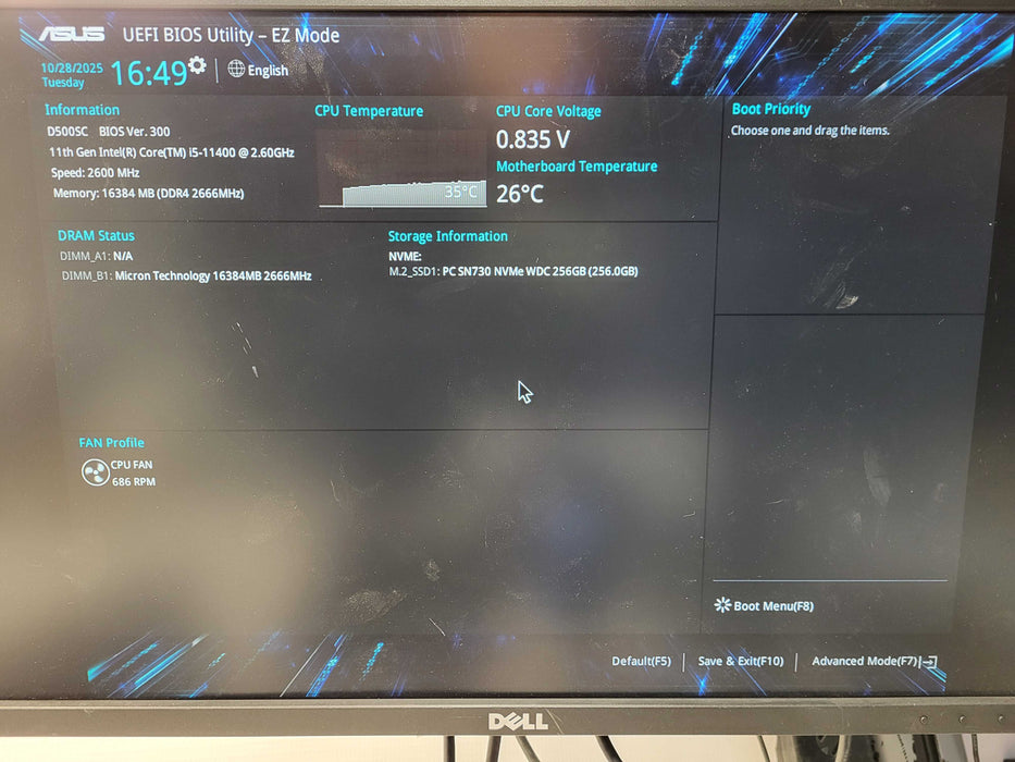 Asus D500SC SFF i5-11400 16GB DDR4 256GB NVme $