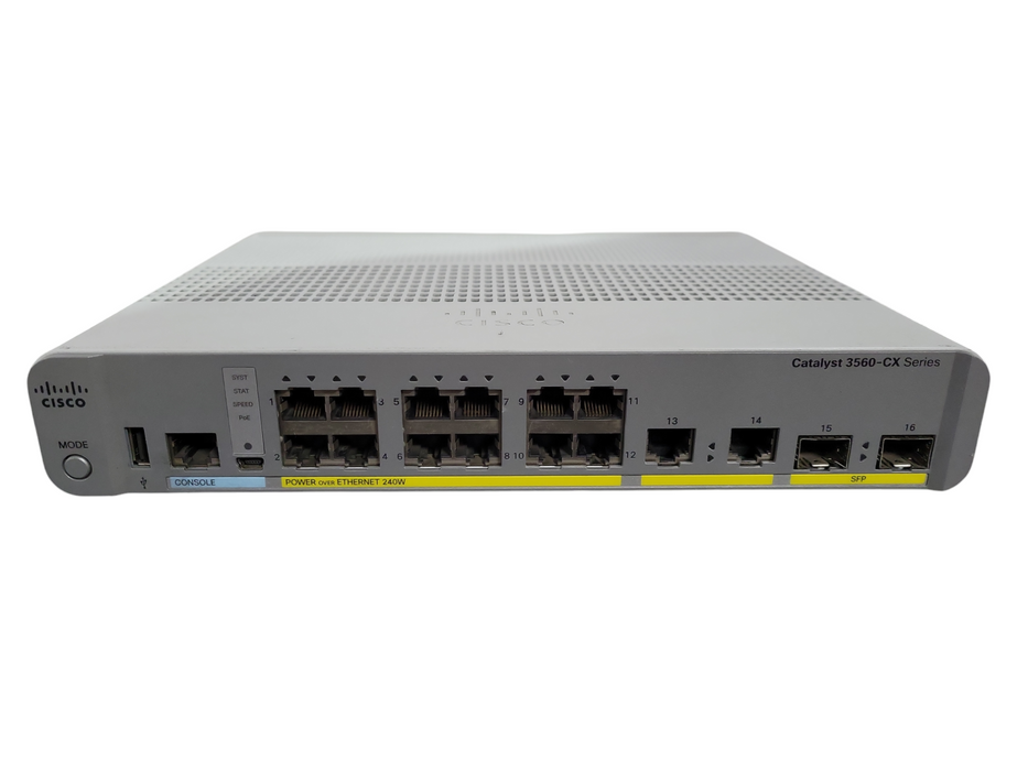 Cisco Catalyst WS-C3560CX-12PC-S 12-Port Ethernet Switch 3560-CX !