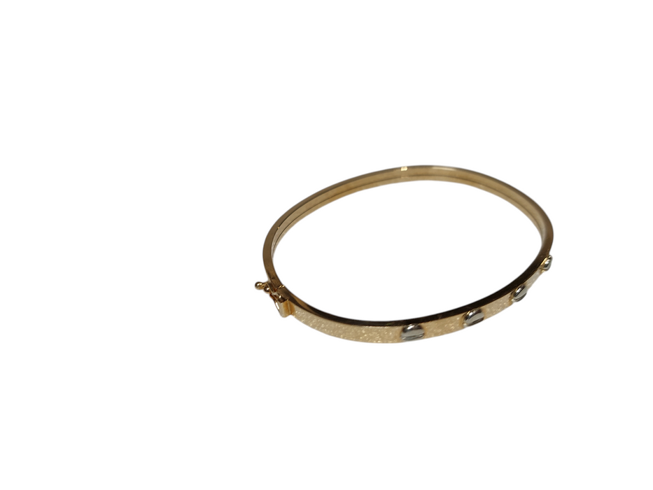 Yellow Gold Bangle Wrist Bracelette =