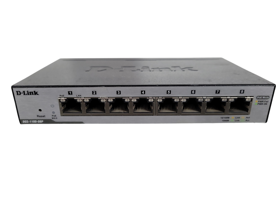 D-Link DGS (DGS-1100-08P) 8-Ports Ethernet Switch !