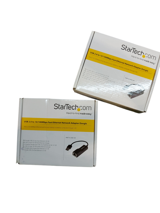 Lot 2x StarTech USB 2.0 to 10/100 Mbps Ethernet Network Adapter Dongle