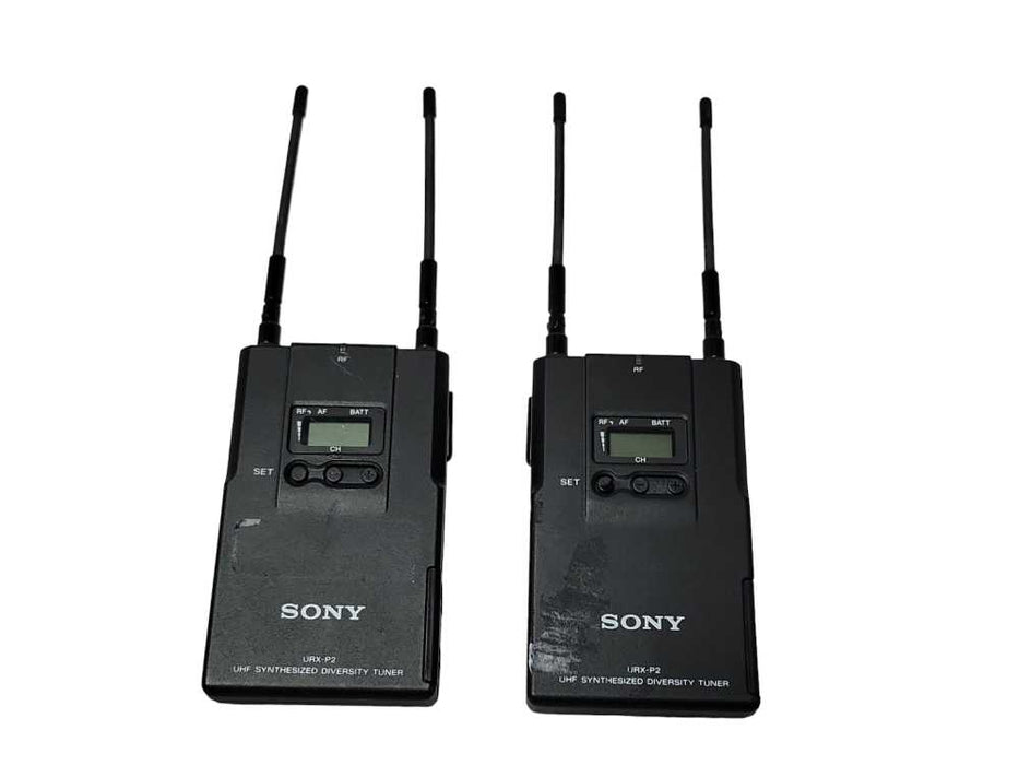 Lot of 2x Sony URX-P2 UHF Synthesized Diversity Tuners 566.125-589.875MHz, READ _