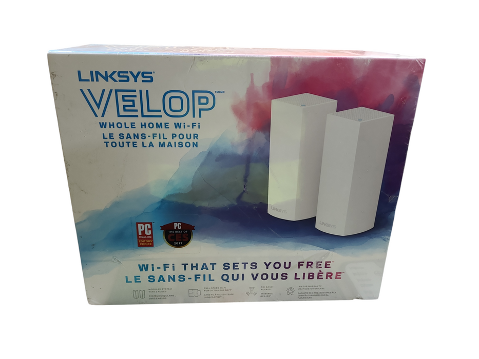 Linksys VELOP AC4400 Tri-Band Whole Home Mesh Wi-Fi System 2 Node Modular