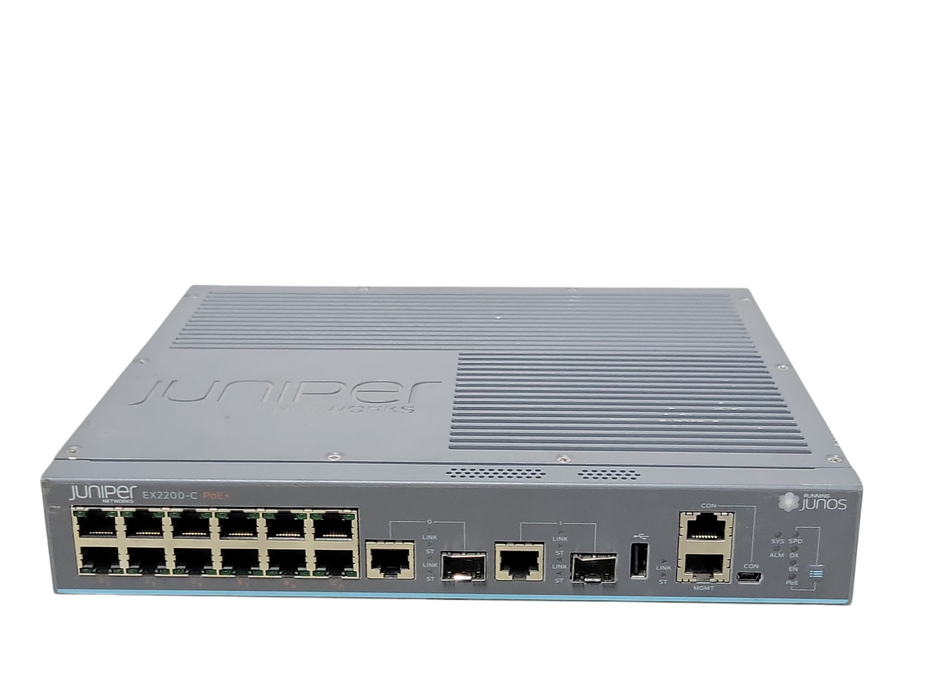 Juniper EX2200-C-12P-2G 12-Port 10/100/1000BASE-T PoE+ Compact Switch, SEE _