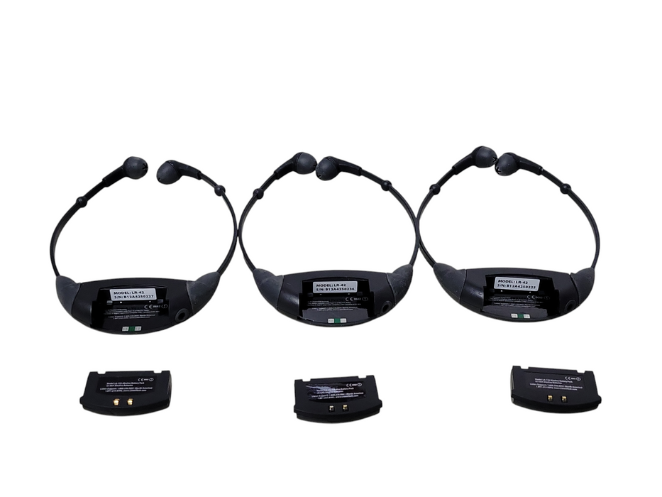 Lot of 4x Listen LR-42 4-Channel IR Receivers w/ Battery, READ _