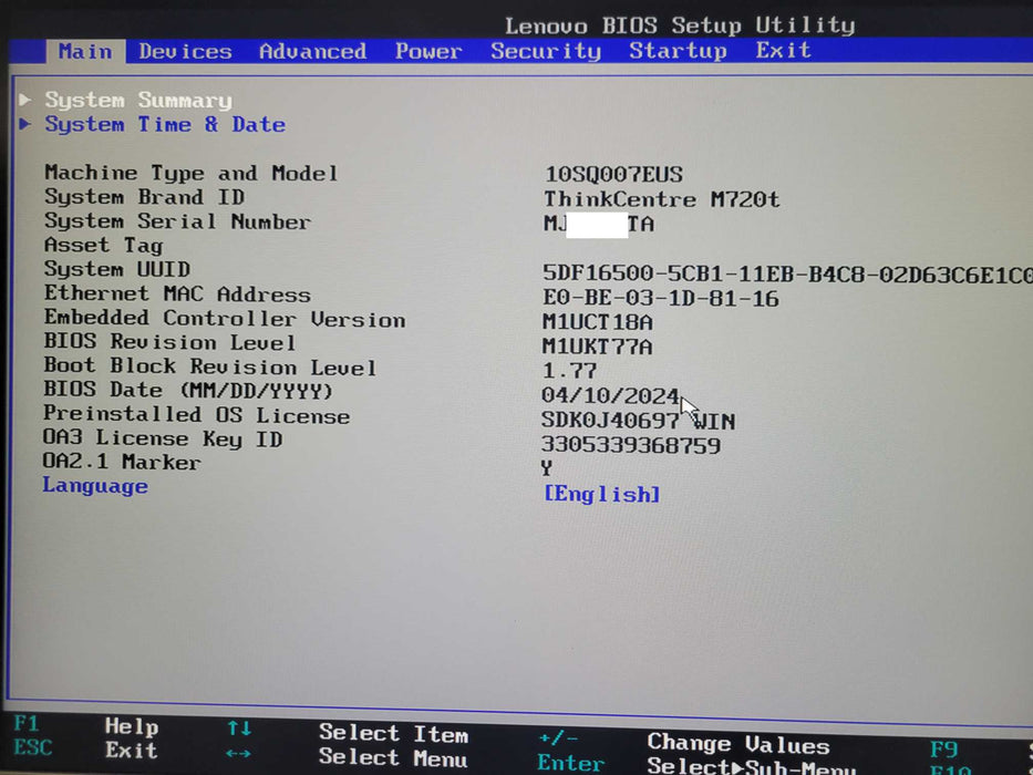 Lenovo Thinkcentre M720T, Intel Core i5-9400 2.90GHz, 8GB RAM 1TB HDD _